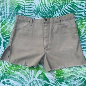 VTG Rustler Cut Off Jeans Khaki Men’s Size 38 *READ* Regular Fit Distressed